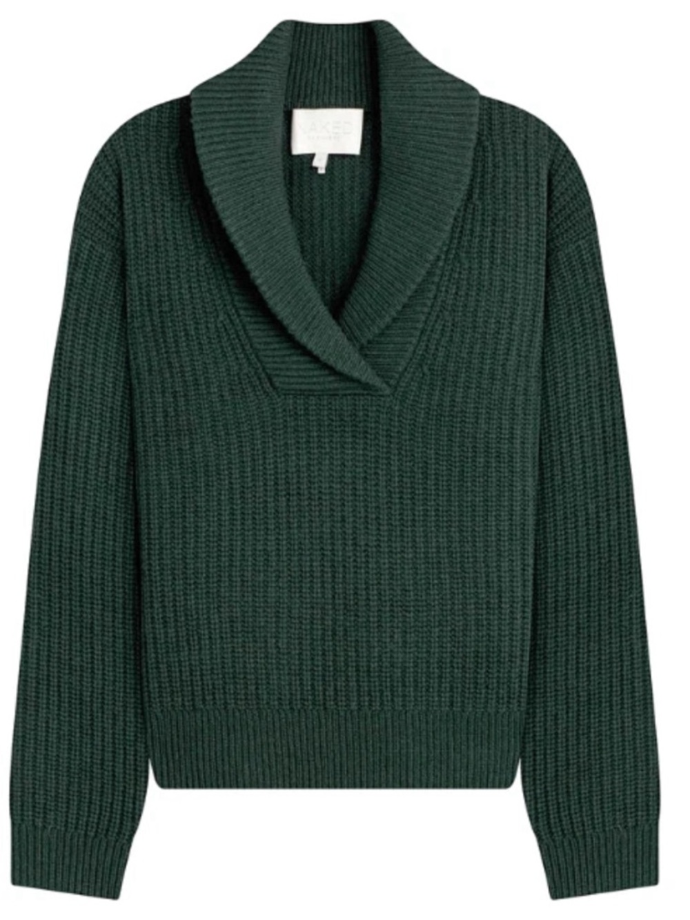 NWOT NakedCashmere Marcy Shawl Cashmere Sweater Forest Green Sz S